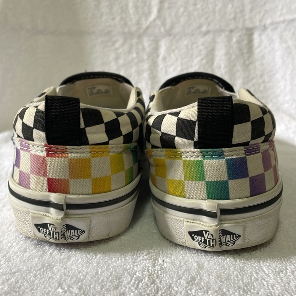 Vans Missy Slip-on Size 5.0 Checker Board Rainbow Design - Picture 4 of 6